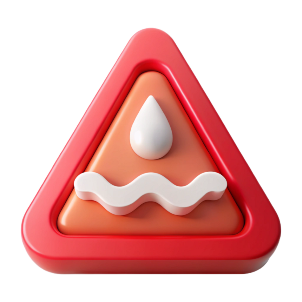 extraordinary artistic Flood Warning Sign Red White Transparent Element png