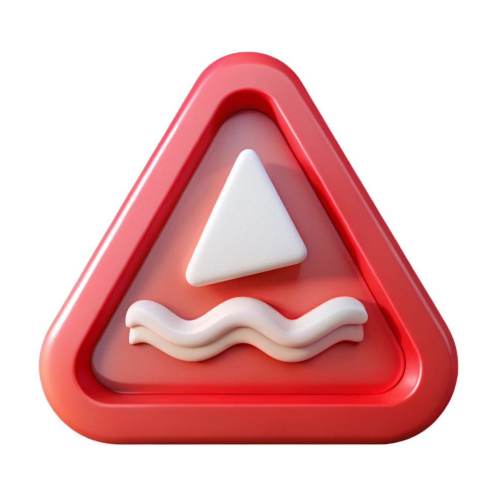 magnificent classic Flood Warning Sign Red White Transparent Element high resolution png