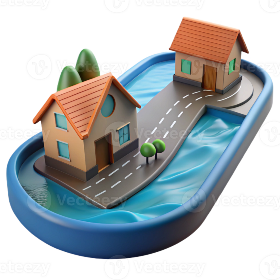 extraordinary classic Floodwaters Rushing Down Street Side View Cutout genuine png