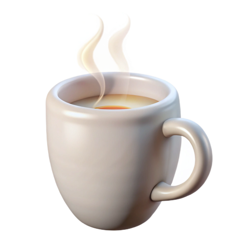vibrant artistic White Ceramic Mug with Coffee Top View Cutout premium png