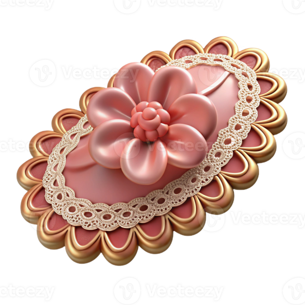 impressive abstract Floral Lace Trim Scalloped Edge Isolated Element premium png
