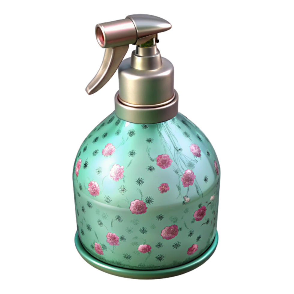 extraordinary traditional Floral Water Spray Bottle Clear Glass Isolated authentic png
