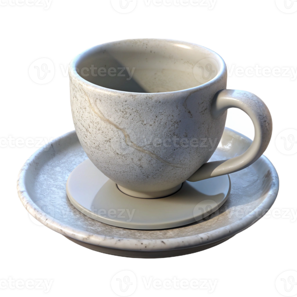extraordinary modern White Ceramic Teacup with Saucer Isolated Element premium png