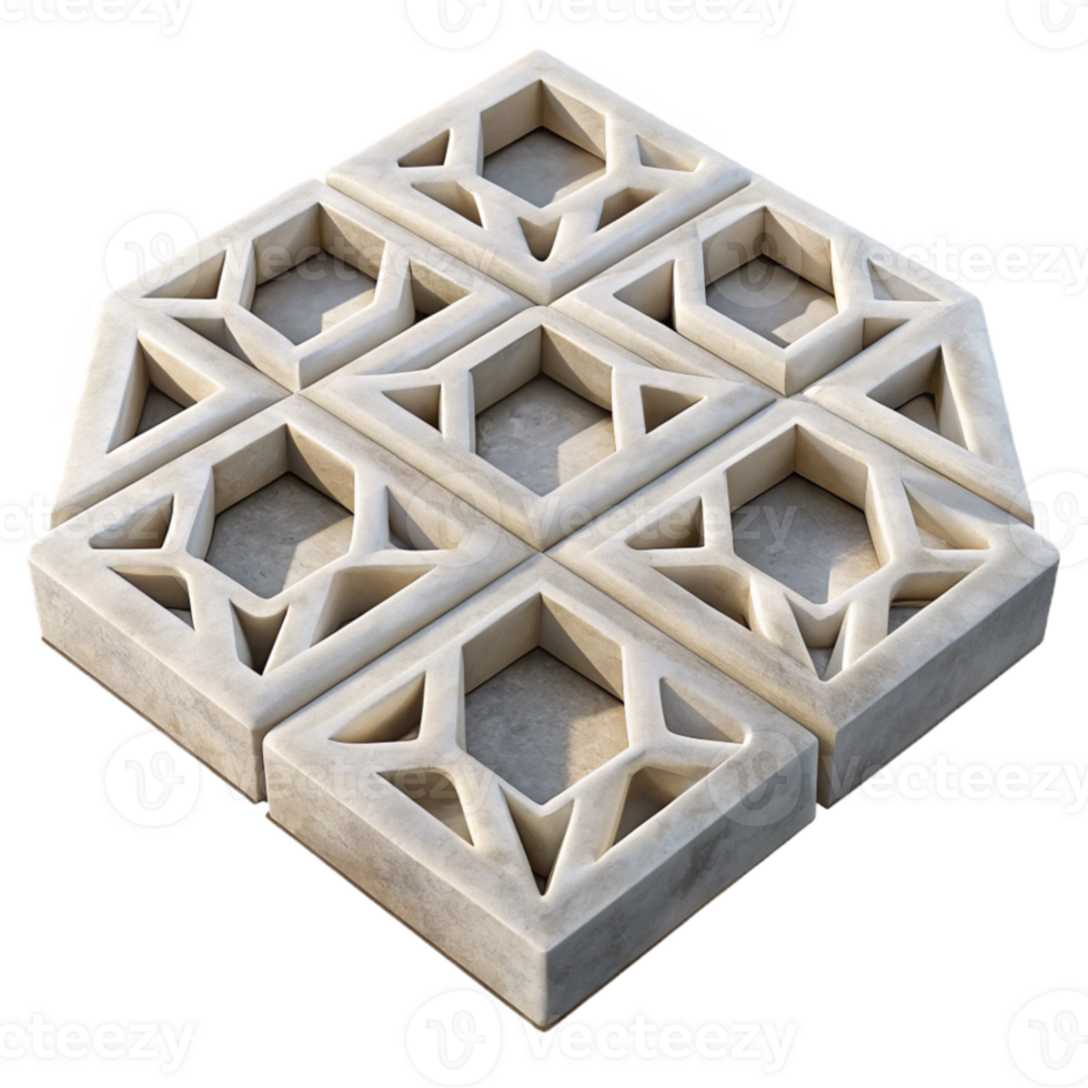 elegant modern White Ceramic Tiles with Mosaic Pattern Cutout premium png