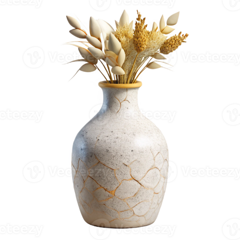 stunning minimalist White Ceramic Vase with Flowers Isolated Element high quality png