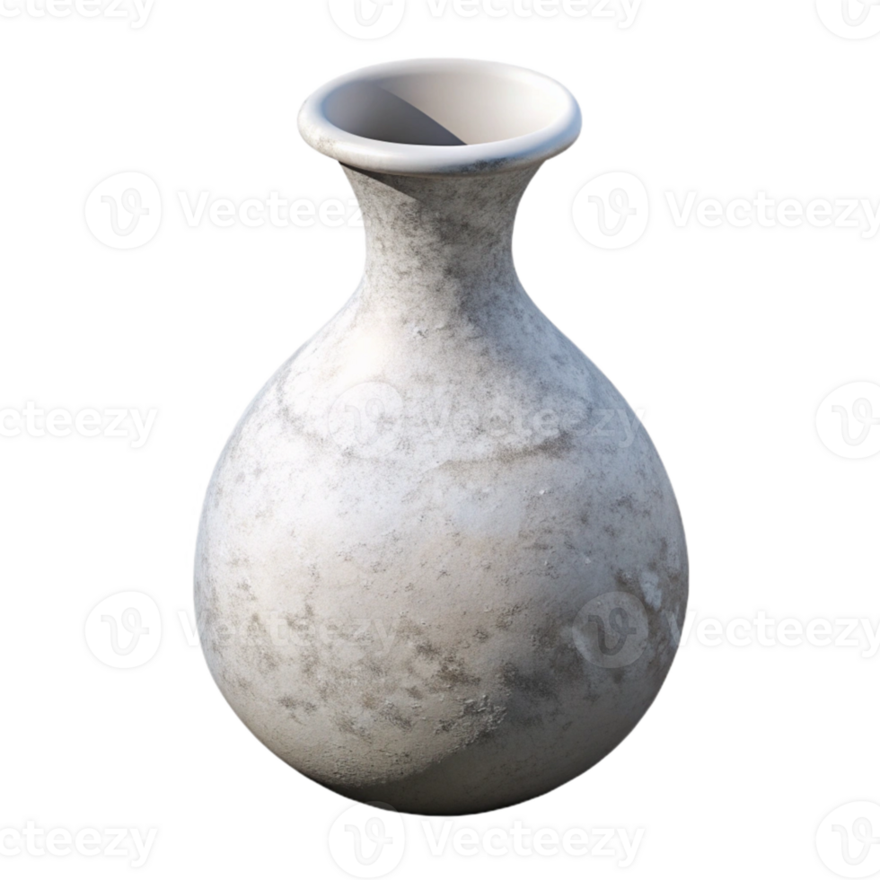 elegant modern White Ceramic Vase with Flowers Isolated Element authentic png