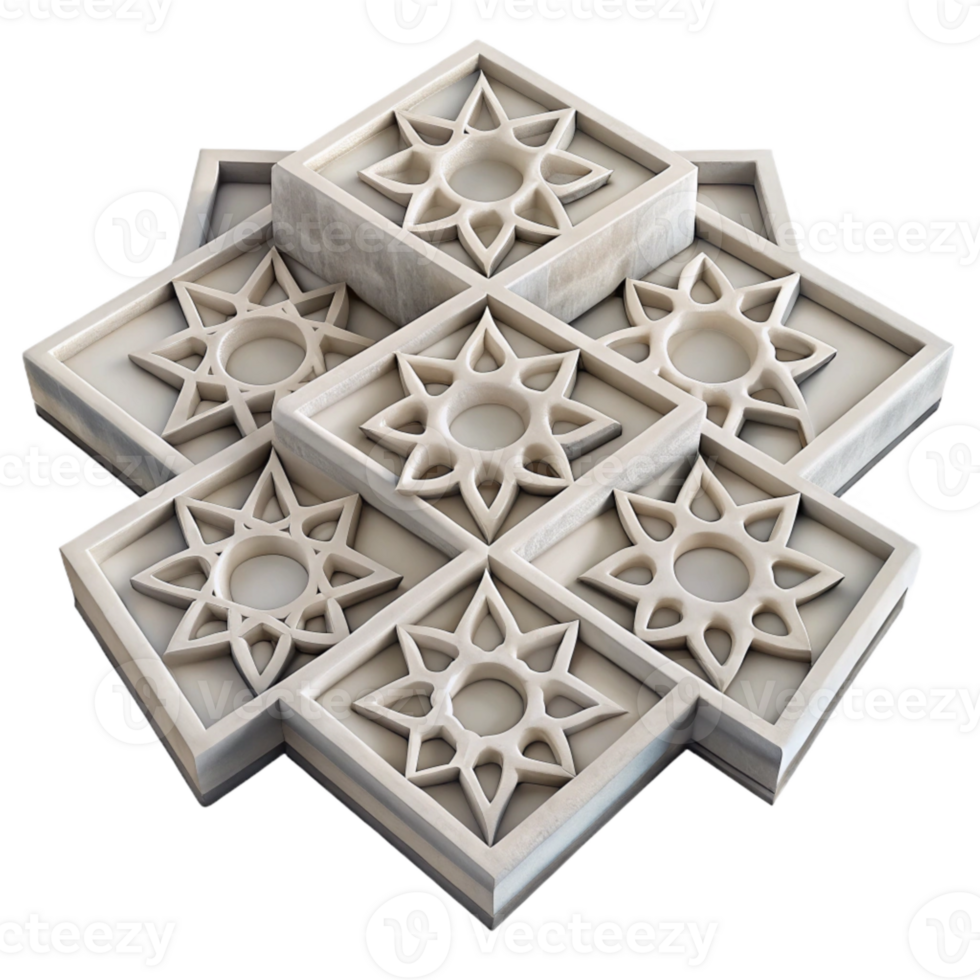 beautiful traditional White Ceramic Tiles with Mosaic Pattern Cutout authentic png