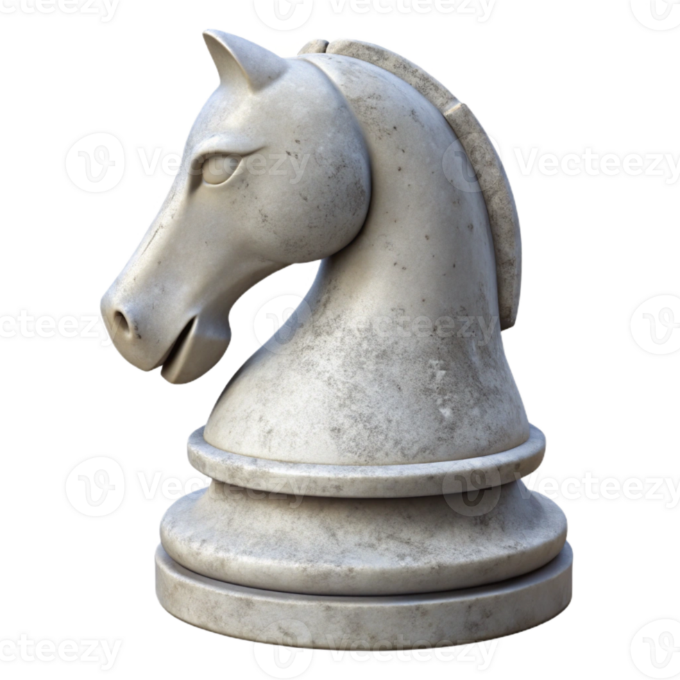 vibrant modern White Chess Knight Cutout Element original png