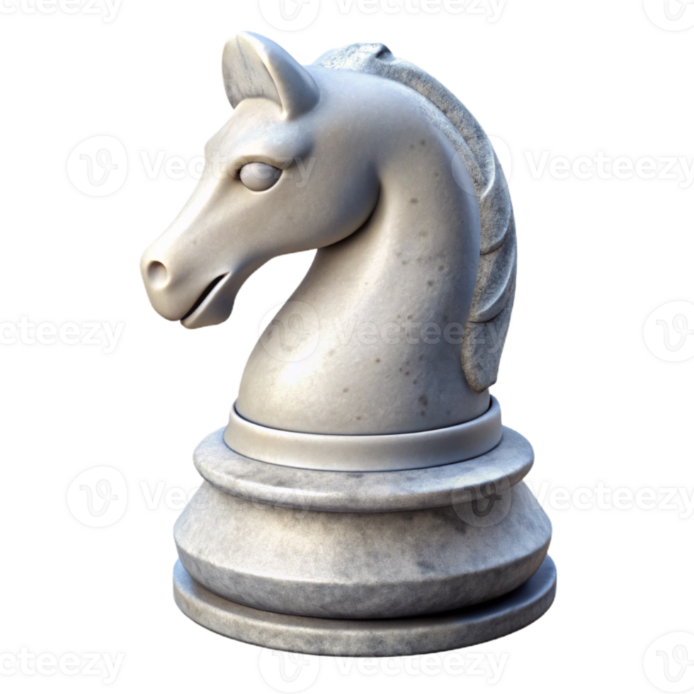 beautiful minimalist White Chess Knight Cutout Element high quality png