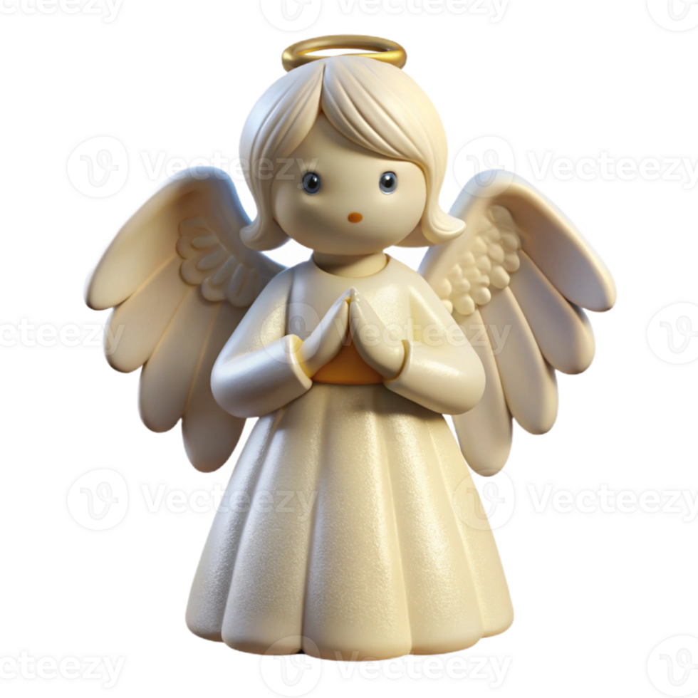 wonderful classic White Christmas Angel Figurine Isolated exclusive png