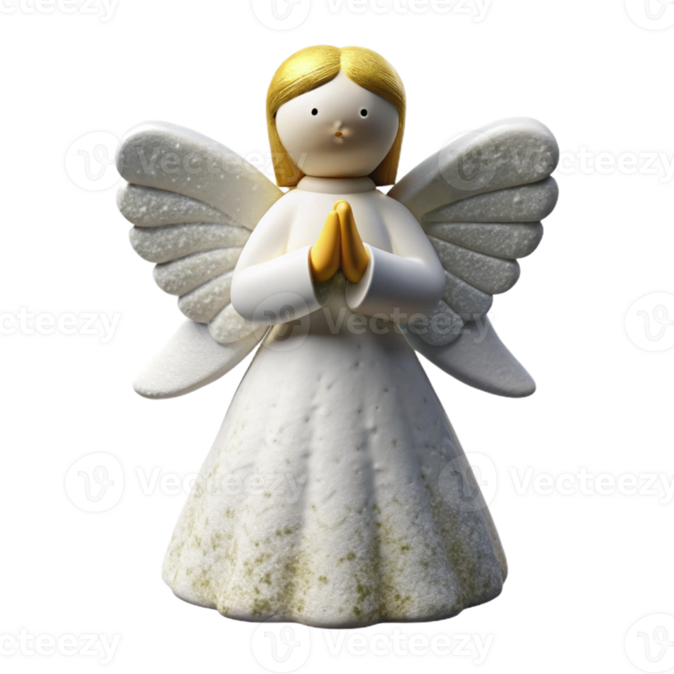 extraordinary vintage White Christmas Angel Figurine Isolated high resolution png