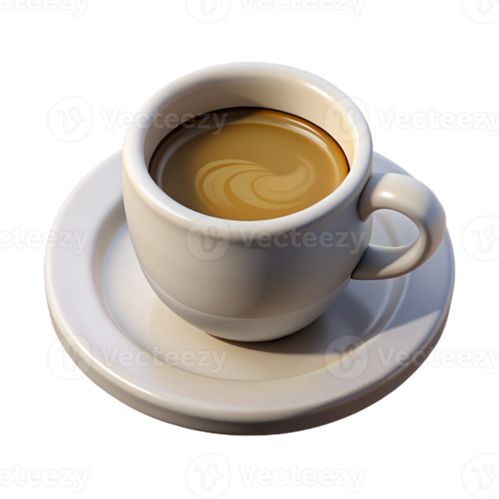 magnificent classic White Coffee Cup with Saucer Top View Cutout png