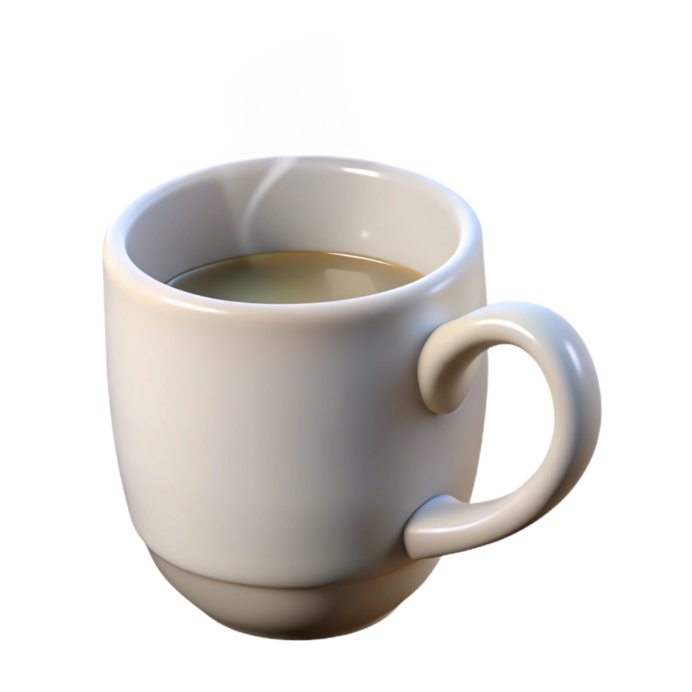 extraordinary modern White Coffee Mug with Steam Side View Isolated Element original png