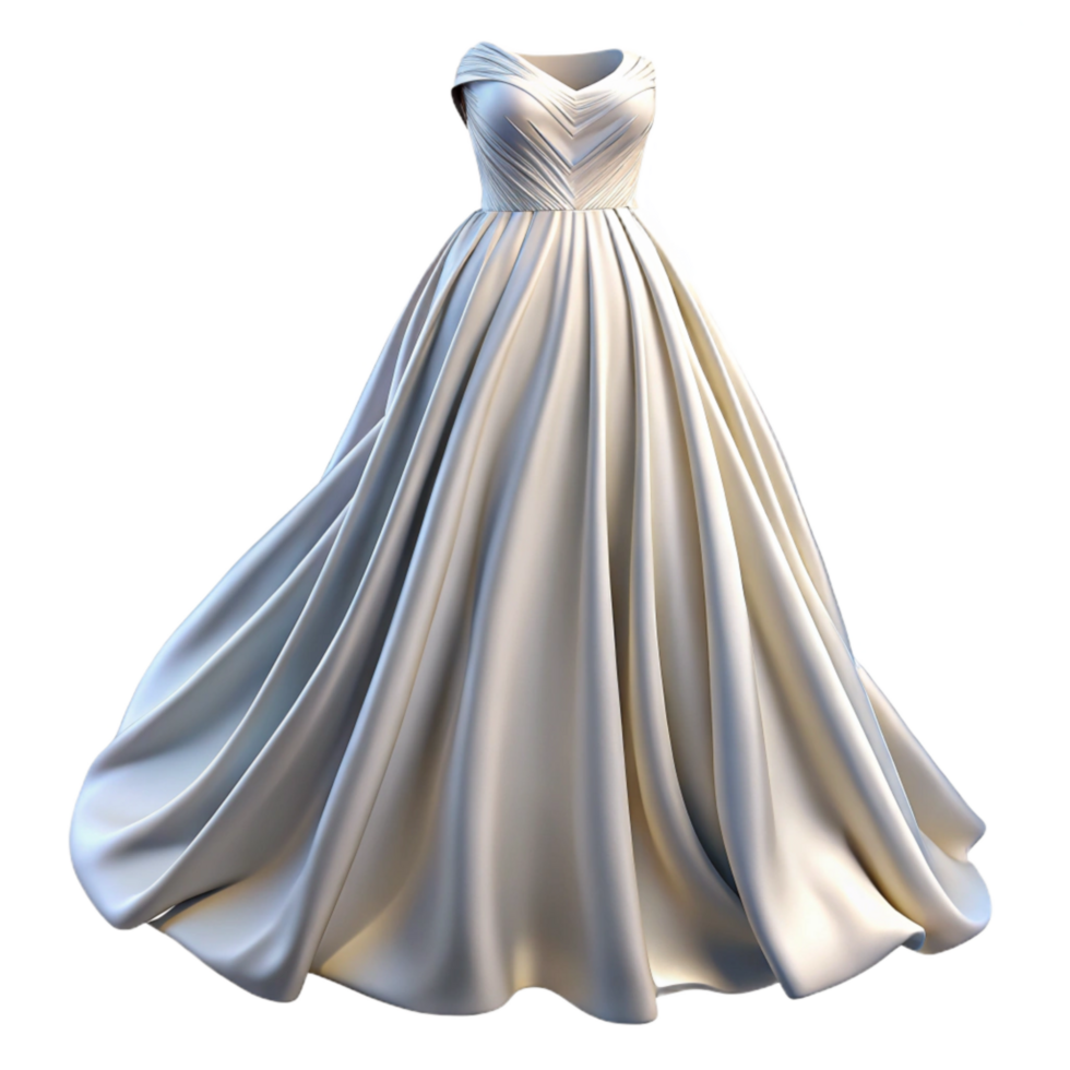 stunning traditional Flowing White Gown Isolated with Soft Lighting high resolution png