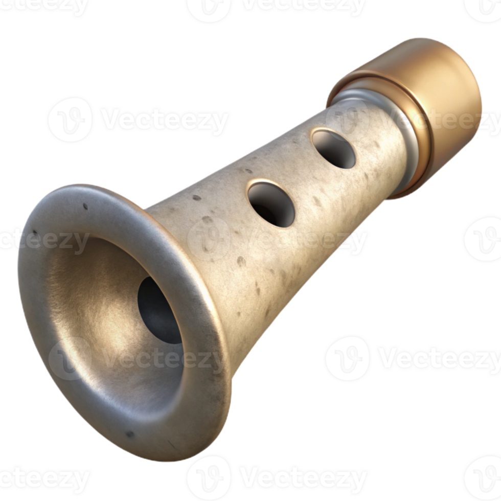 serene classic Flute Embouchure Hole Side View Silver Finish Isolated high quality png