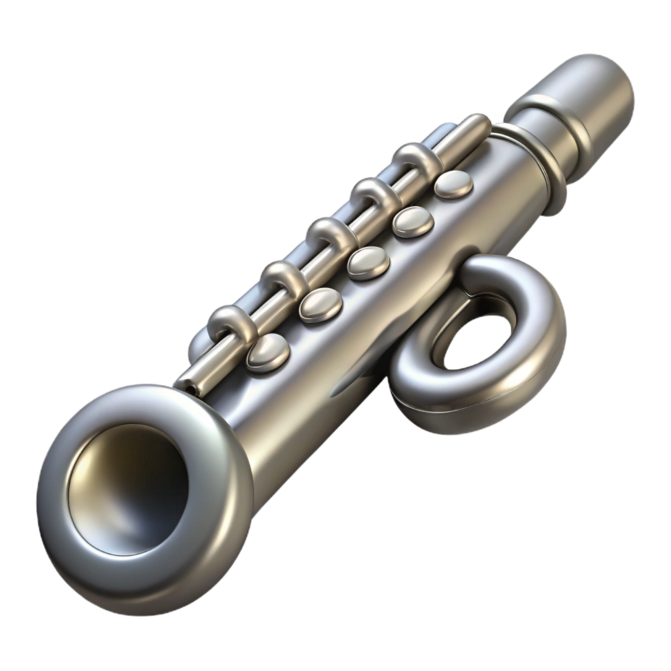 stunning abstract Flute Keys Silver Plated Mechanism Detail Cutout high resolution png