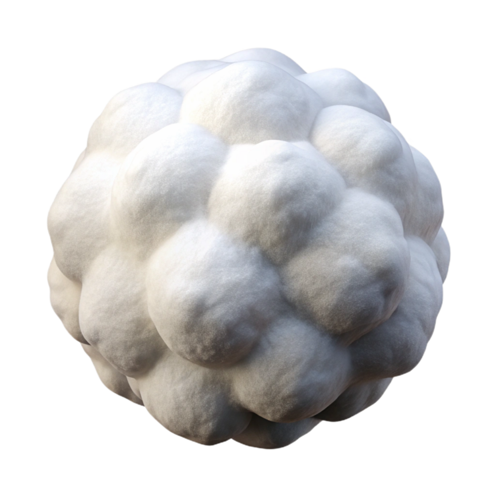 beautiful modern White Cotton Ball Fluffy Texture Transparent Background original png