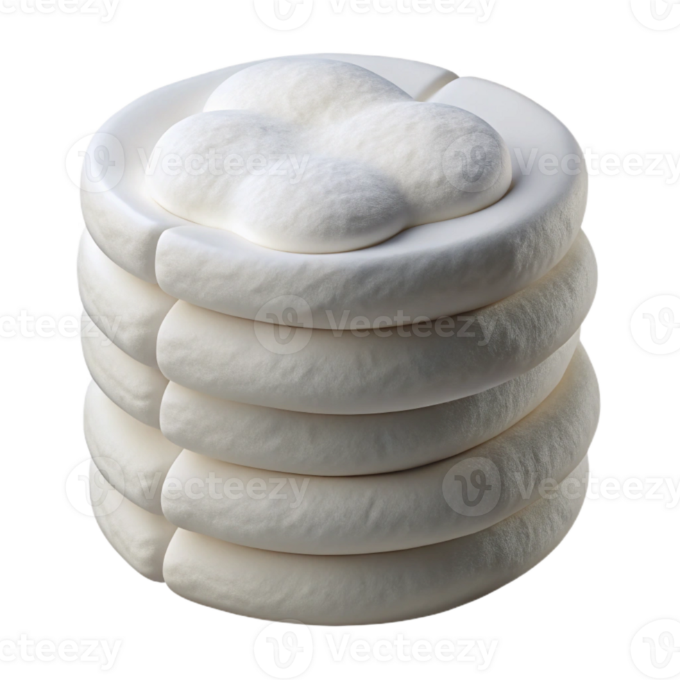 stunning contemporary White Cotton Pads Stack Top View Isolated high resolution png