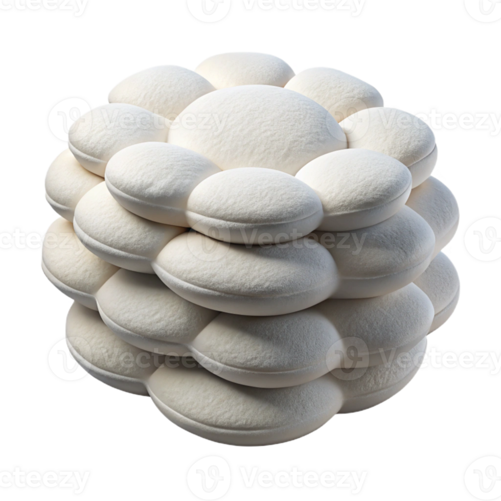 vibrant traditional White Cotton Pads Stack Top View Isolated exclusive png
