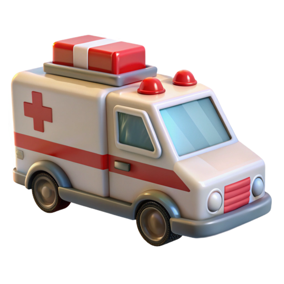 impressive minimalist Flying Ambulance Side View Cutout on Transparent Background premium png
