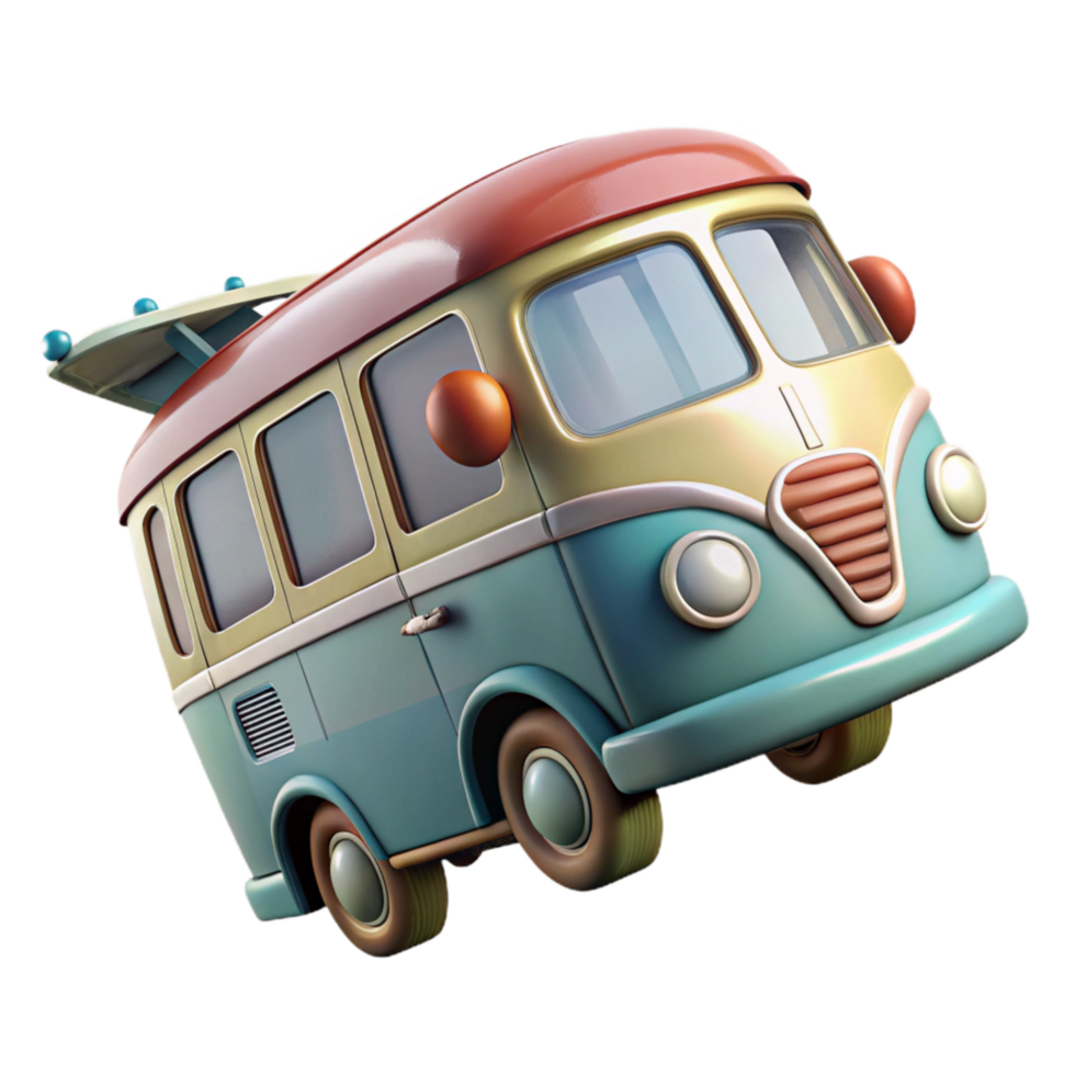 vibrant creative Flying Bus Front Angle Isolated Element genuine png