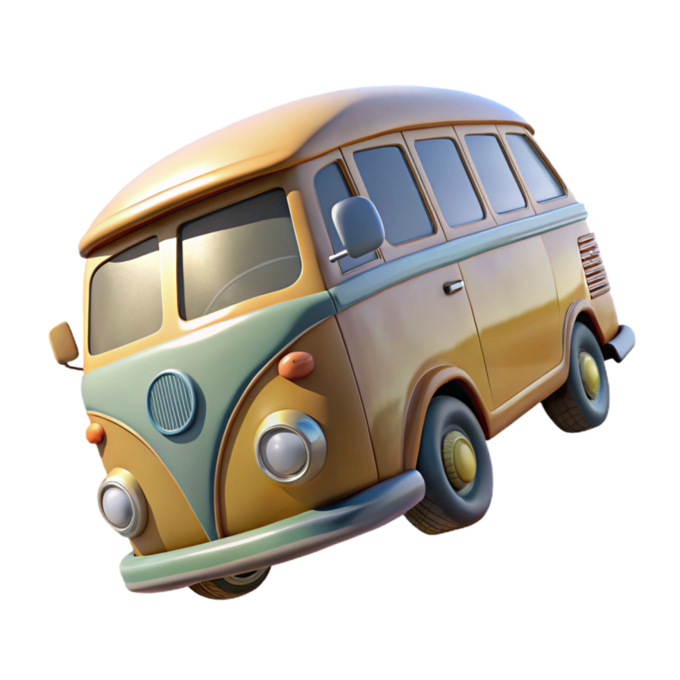 impressive rustic Flying Bus Front Angle Isolated Element genuine png