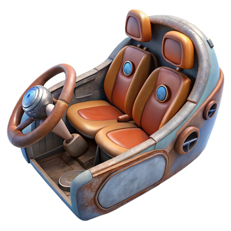 dramatic minimalist Flying Car Cockpit Interior View Isolated original png