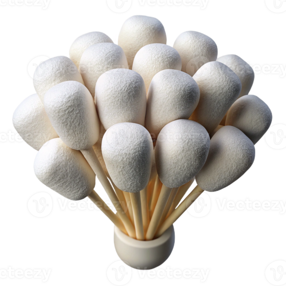 magnificent traditional White Cotton Swabs with Textured Tips Cutout high resolution png