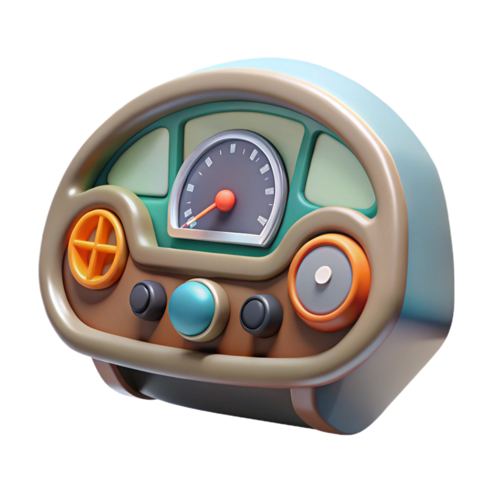 serene artistic Flying Car Dashboard Display Isolated authentic png