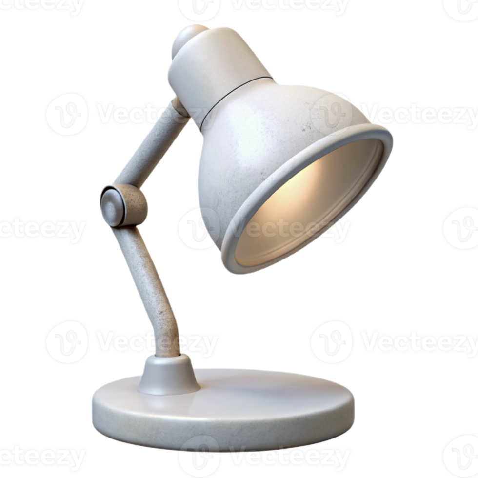 extraordinary vintage White Desk Lamp with Adjustable Arm Cutout authentic png