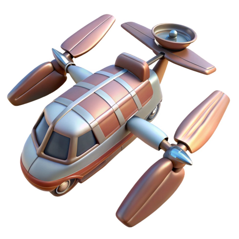 impressive artistic Flying Car Rotor Blades Closeup Isolated high resolution png