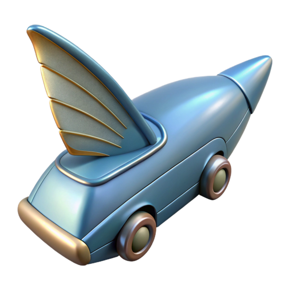 beautiful rustic Flying Car Tail Fin Design Isolated Element png