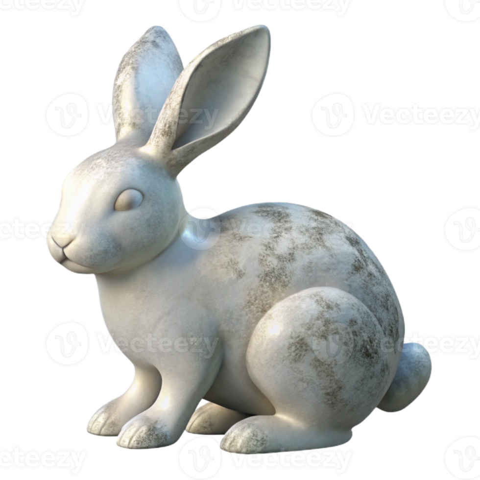dramatic abstract White Easter Bunny Silhouette Cutout Transparent Background authentic png