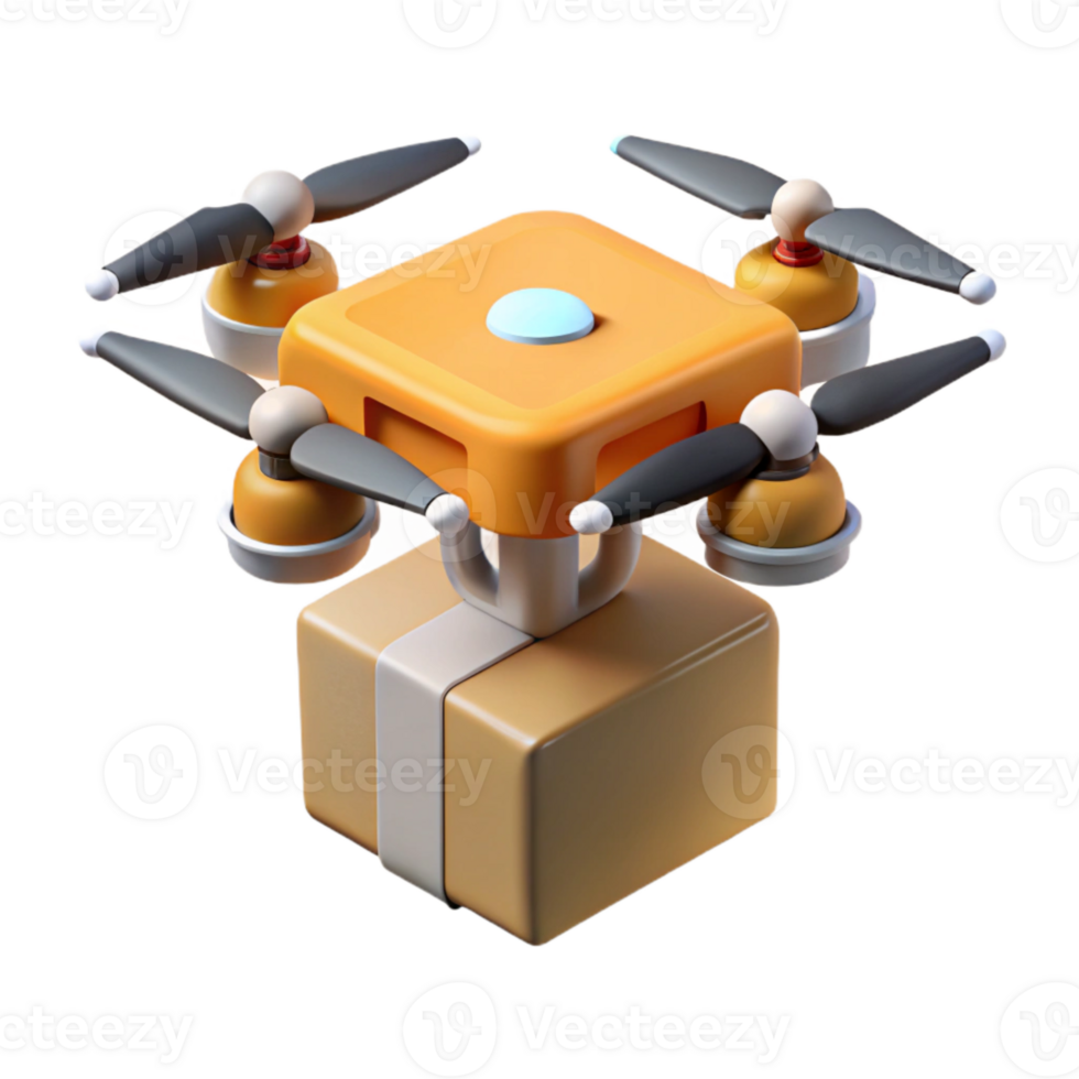 stunning traditional Flying Drone Delivery Top View with Shadow Isolated genuine png