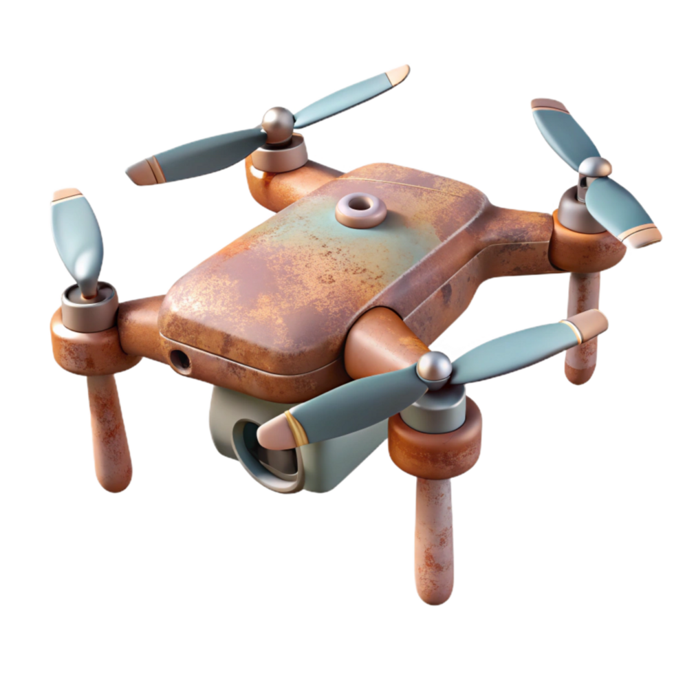 wonderful minimalist Flying Drone Side View Isolated high resolution png