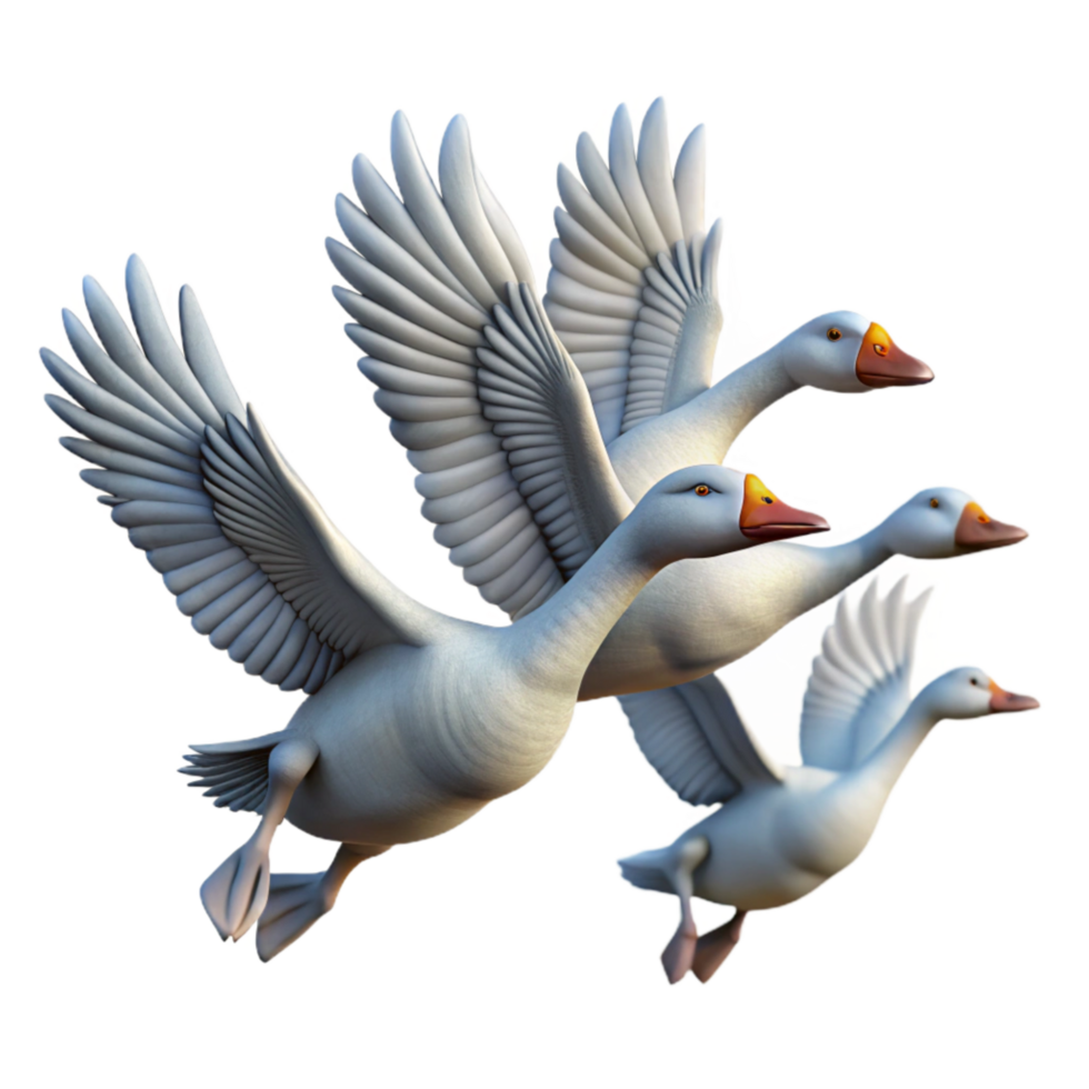 beautiful modern Flying Geese Formation Cutout on Transparent Background premium png