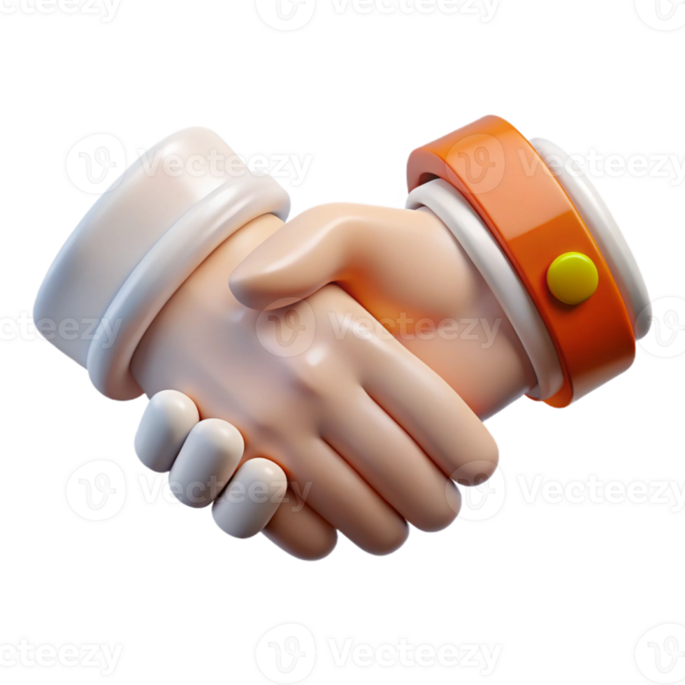 dramatic minimalist White Handshake Icon with Business Partnership Agreement Isolated detailed png