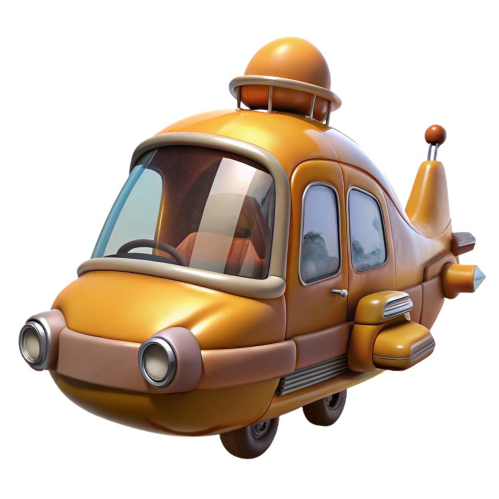 dramatic traditional Flying Taxi Concept Art Isolated high resolution png