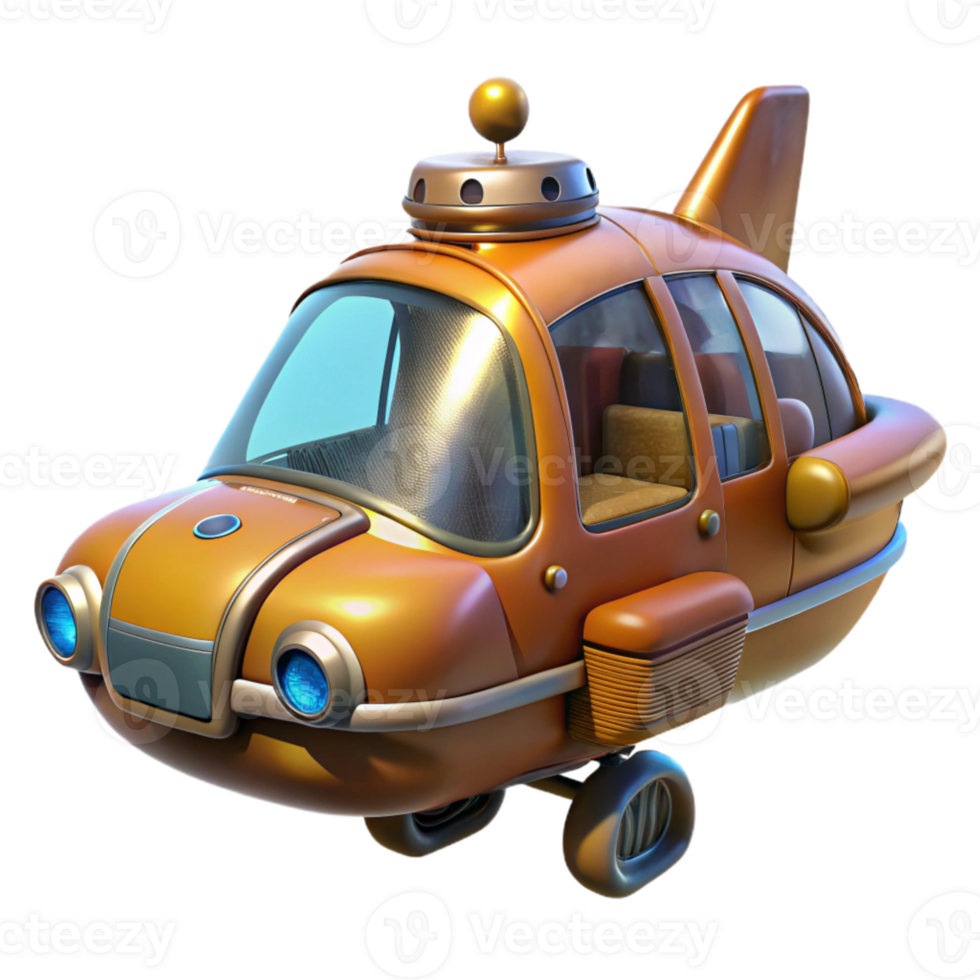 serene traditional Flying Taxi Concept Art Isolated high quality png