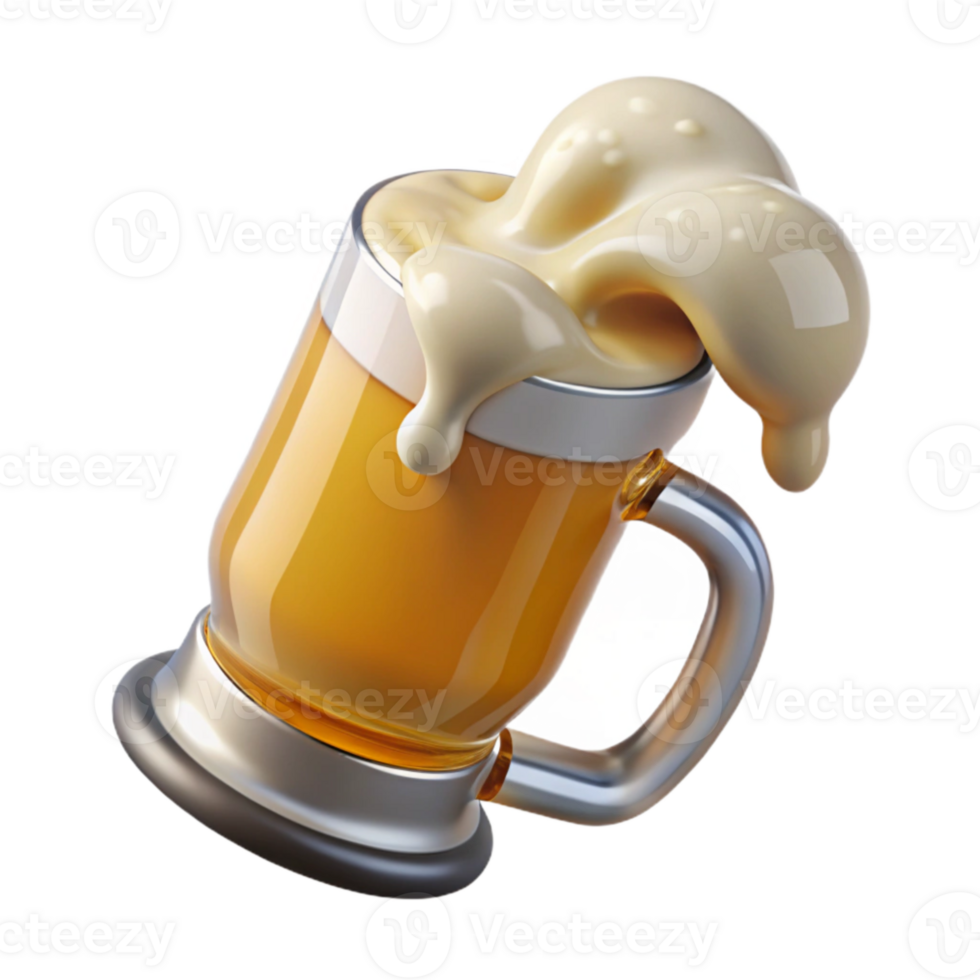 stunning classic Foaming Beer Pouring Into Glass Isolated premium png