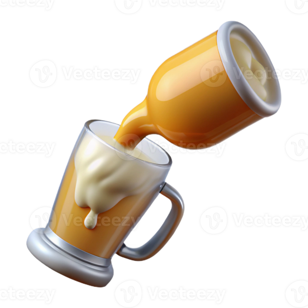 beautiful abstract Foaming Beer Pouring Into Glass Isolated authentic png