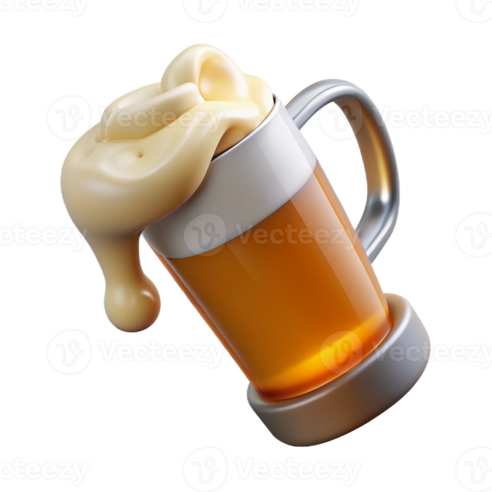 beautiful modern Foaming Beer Pouring Into Glass Isolated exclusive png