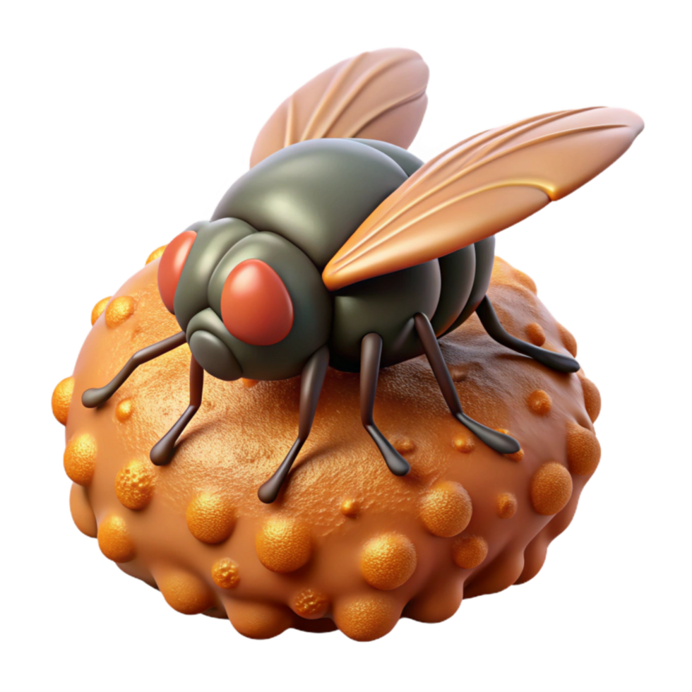 impressive contemporary Fly Landing on Food Isolated png