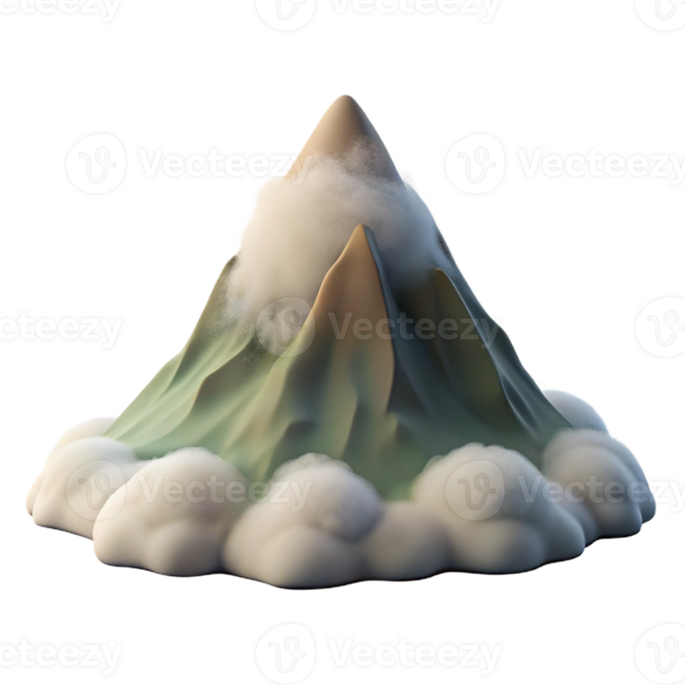 wonderful traditional Fog Lifting Mountain Peak Visible Transparent Background Isolated authentic png
