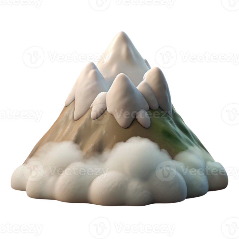 magnificent modern Fog Lifting Mountain Peak Visible Transparent Background Isolated exclusive png