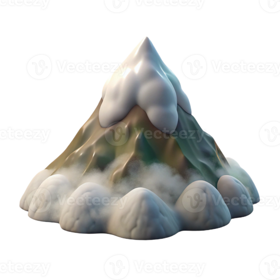 stunning classic Fog Lifting Mountain Peak Visible Transparent Background Isolated detailed png