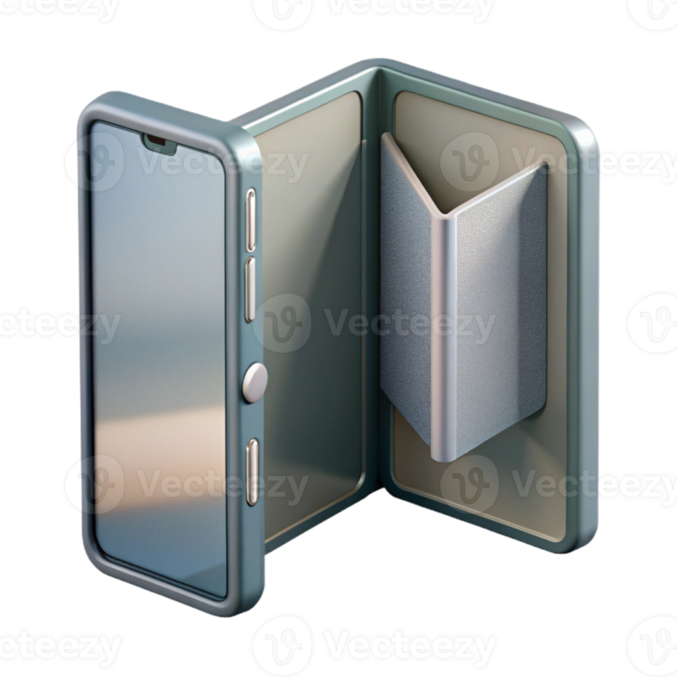 stunning creative Foldable Phone Half Open Grey Cutout genuine png