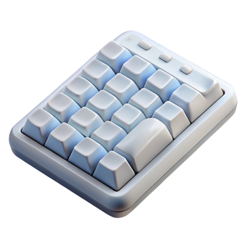 dramatic creative White Keyboard with Numeric Keypad Transparent Background detailed png