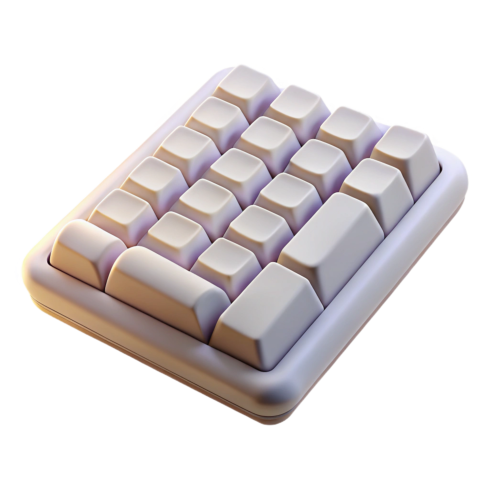 vibrant traditional White Keyboard with Numeric Keypad Transparent Background authentic png