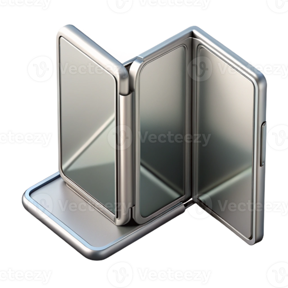 stunning creative Foldable Phone Open Silver Isolated exclusive png